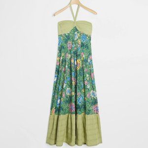 NWT Anthropologie zosime halter maxi dress green